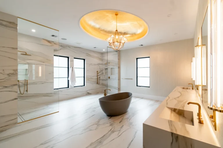 Master bath in Dedham, MA by First Class Marble & Granite