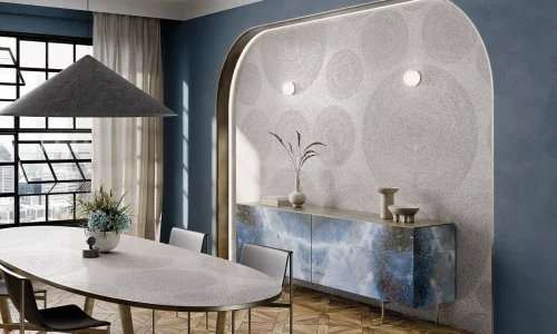 Infinity – Holos Hyams White countertop installed (photo: Infinity Surfaces)