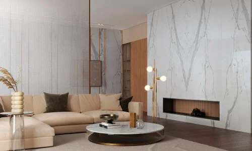 Infinity – Statuario Principe (Satin) countertop installed (photo: Infinity Surfaces)