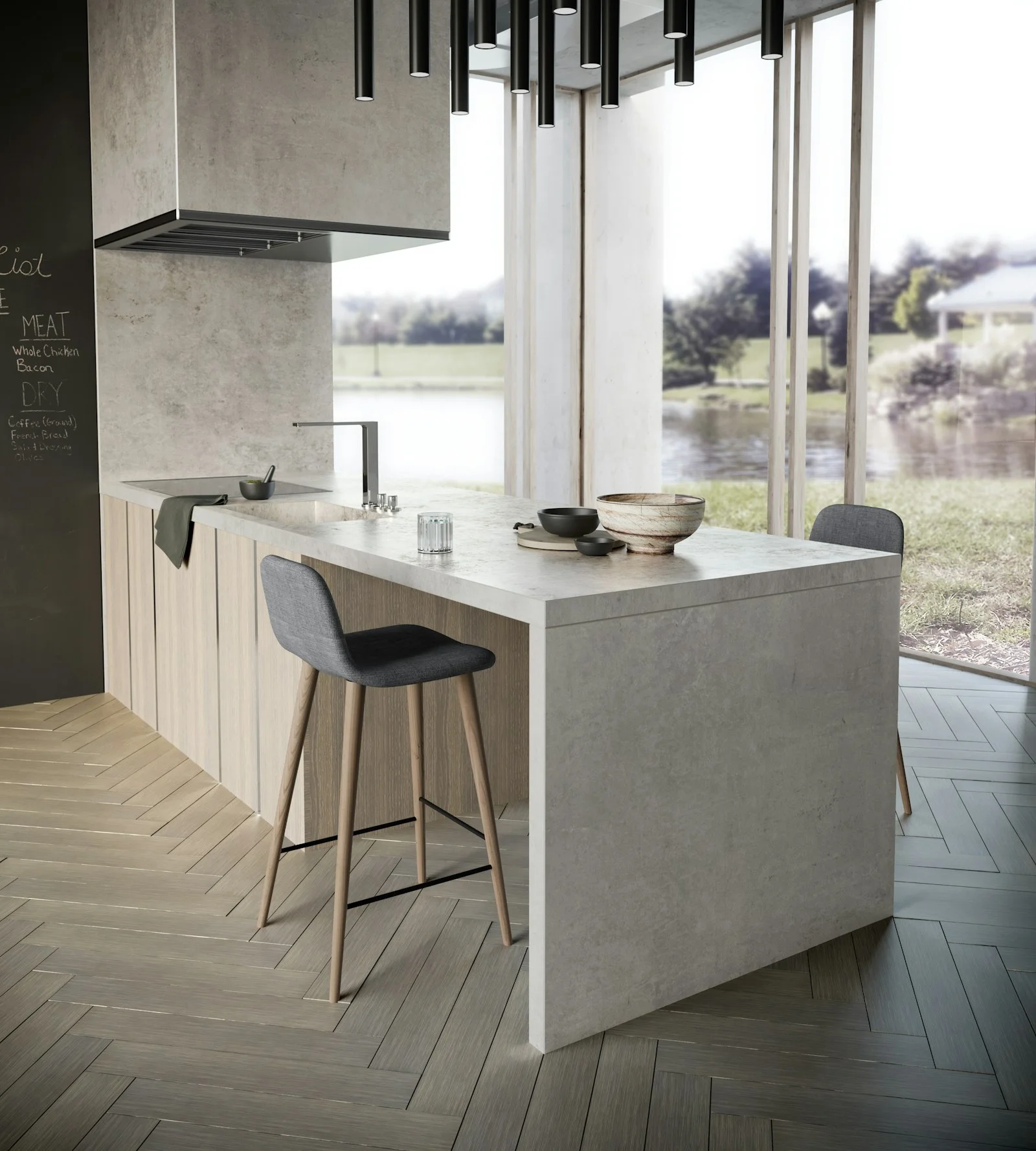 Countertop installed in a kitchen or bath