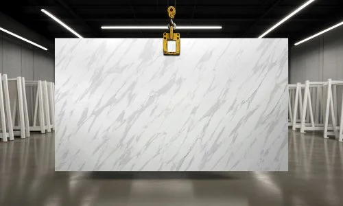 Ultra Quartz - Calacatta Alpi full slab (photo: Ultra Stones)