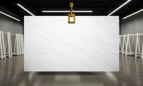 Ultra Quartz - Calacatta Eiffel full slab (photo: Ultra Stones)