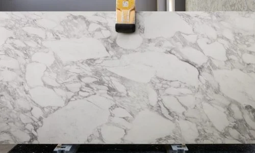 Infinity - Calacatta Magnifico (Satin) full slab (photo: Infinity Surfaces)